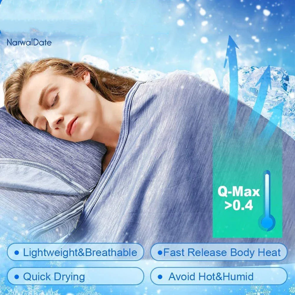 Premium Cooling Blanket with Japanese Q-Max 0.4 Cooling Fiber Technology for Comfortable and Refreshing Sleep