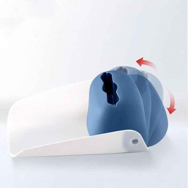 Children's Baby Faucet Extender Wash Station in blue and red, promoting independent handwashing
