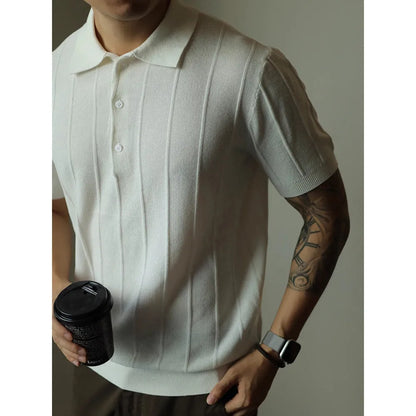 Men's solid black loose fit basic t-shirt made from polyester fabric, front view.