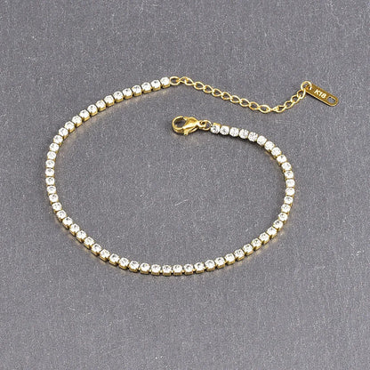 Gold titanium steel fruit anklet with 20+5cm chain and 0.25cm pendant for women's summer wear