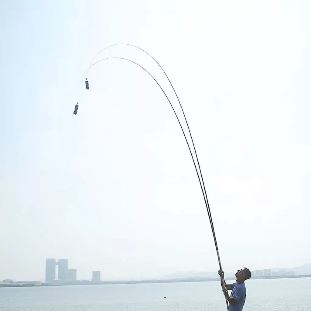 Super Light Nest Fishing Rod in silver and gold, lengths 8-15 meters