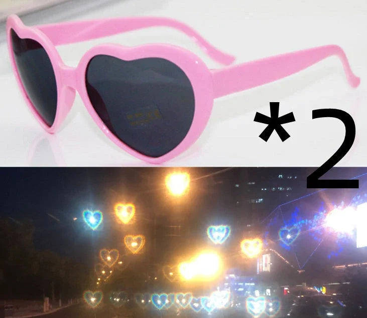 Fashionable heart-shaped light-up glasses with a built-in LED lighting system, perfect for adding a touch of love and playfulness to any occasion.