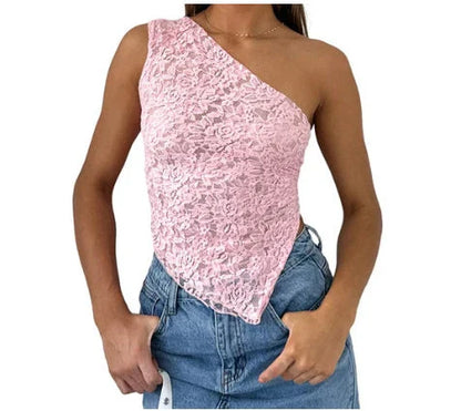 Stylish backless lace top in various colors, perfect for summer streetwear fashion