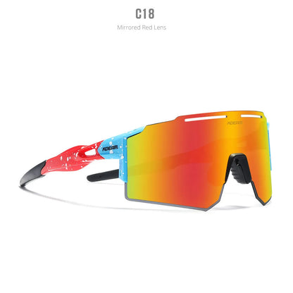 Polarised cycling sunglasses with frameless TR90 lightweight frame in sports design for athletic activities