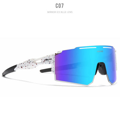 Polarised cycling sunglasses with frameless TR90 lightweight frame in sports design for athletic activities