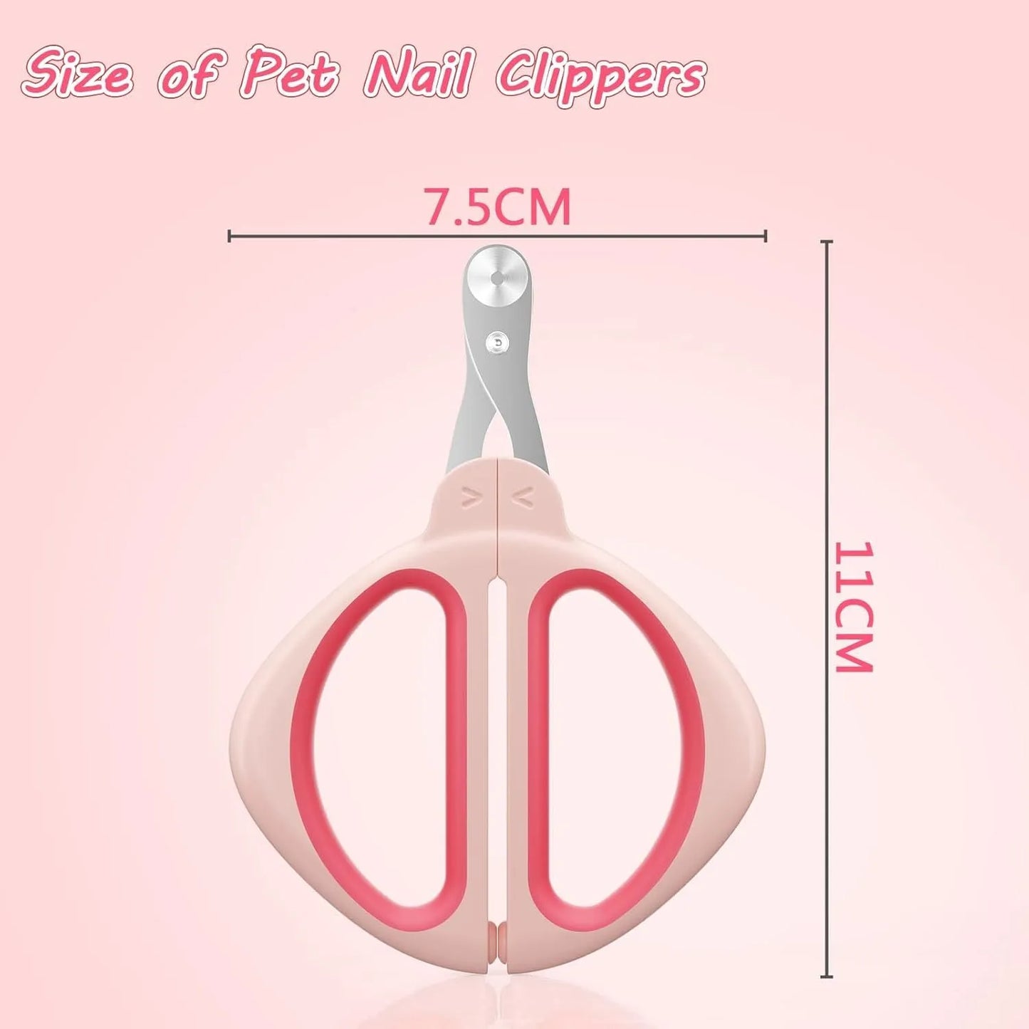 Blue cat nail clipper with a round safety-guide hole and stainless steel blade on a non-slip handle.