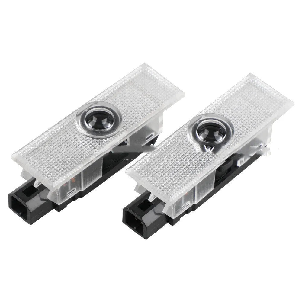 Dodge Challenger SRT LED door laser projection light in white, 12V car power, PC aluminium housing