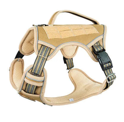 Tactical dog chest strap harness for search and rescue working dogs in Oxford cloth with adjustable sizing