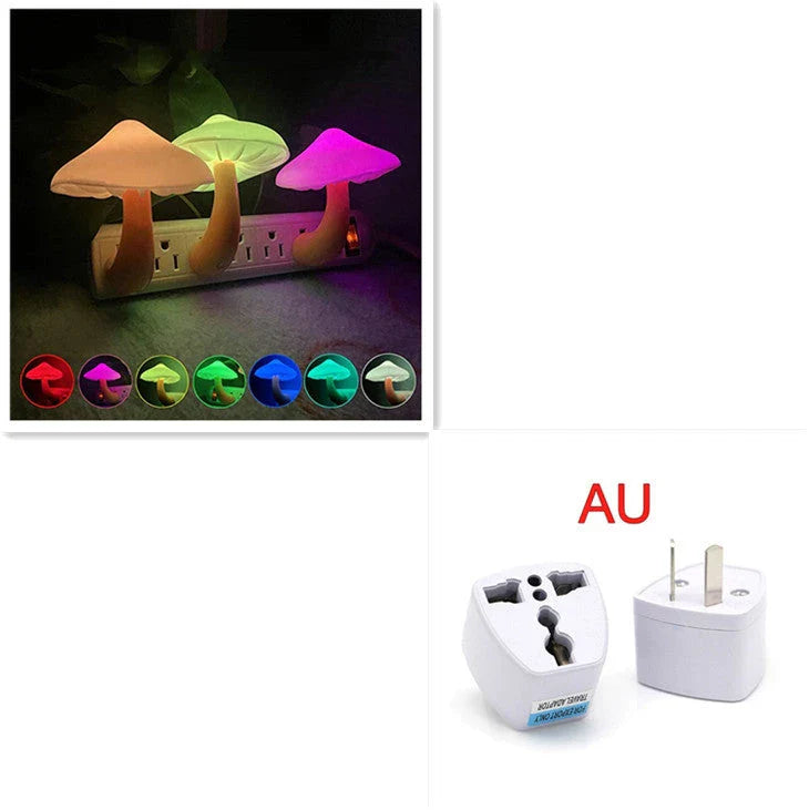 Dimmable mushroom-shaped LED night light with sensor - provides warm white glow for bedroom, nursery, and home decor
