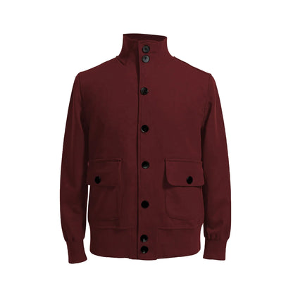 Men's retro deerskin velvet jacket in solid colour, available in seven colours and sizes M to XXXXL