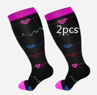 Premium plus size compression socks with breathable bamboo fibers, innovative compression technology, and stylish designs for active lifestyles