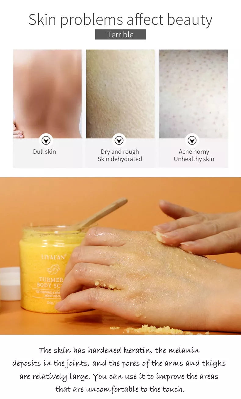 Turmeric Facial Scrub 220g for softening cutin and revitalising skin
