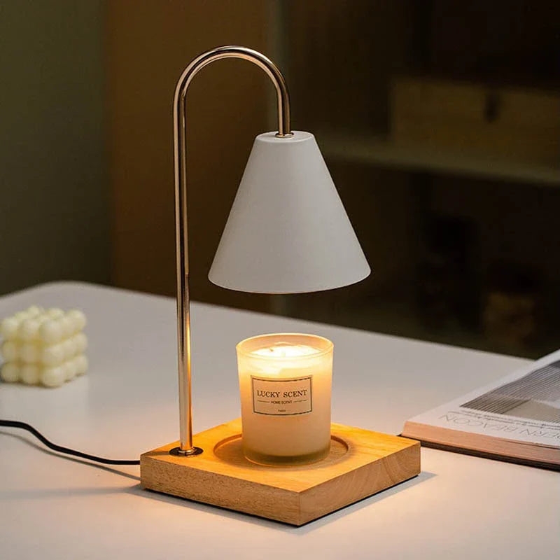 Elegant Aromatherapy Candle Lamp with Curvy Design, Soothing Fragrance, and Adjustable Lighting