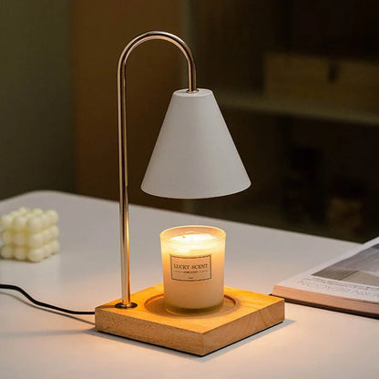 Elegant Aromatherapy Candle Lamp with Curvy Design, Soothing Fragrance, and Adjustable Lighting
