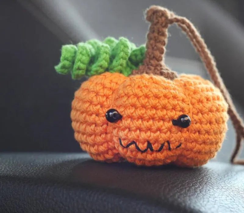 Plush hand-woven car hanging ornament with Halloween cartoon character design