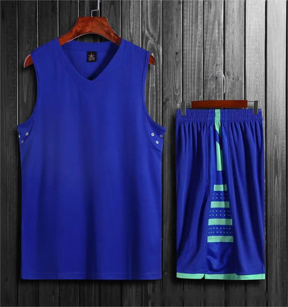 Black and white basketball training vest and pants set for men and women, sizes 2XS to 6XL.
