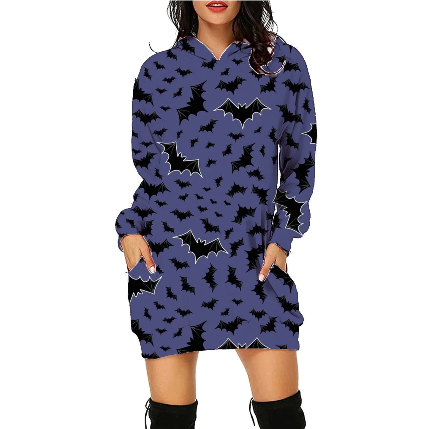 Women's cozy pullover hoodie with bold Halloween-themed print, available in multiple vibrant color options