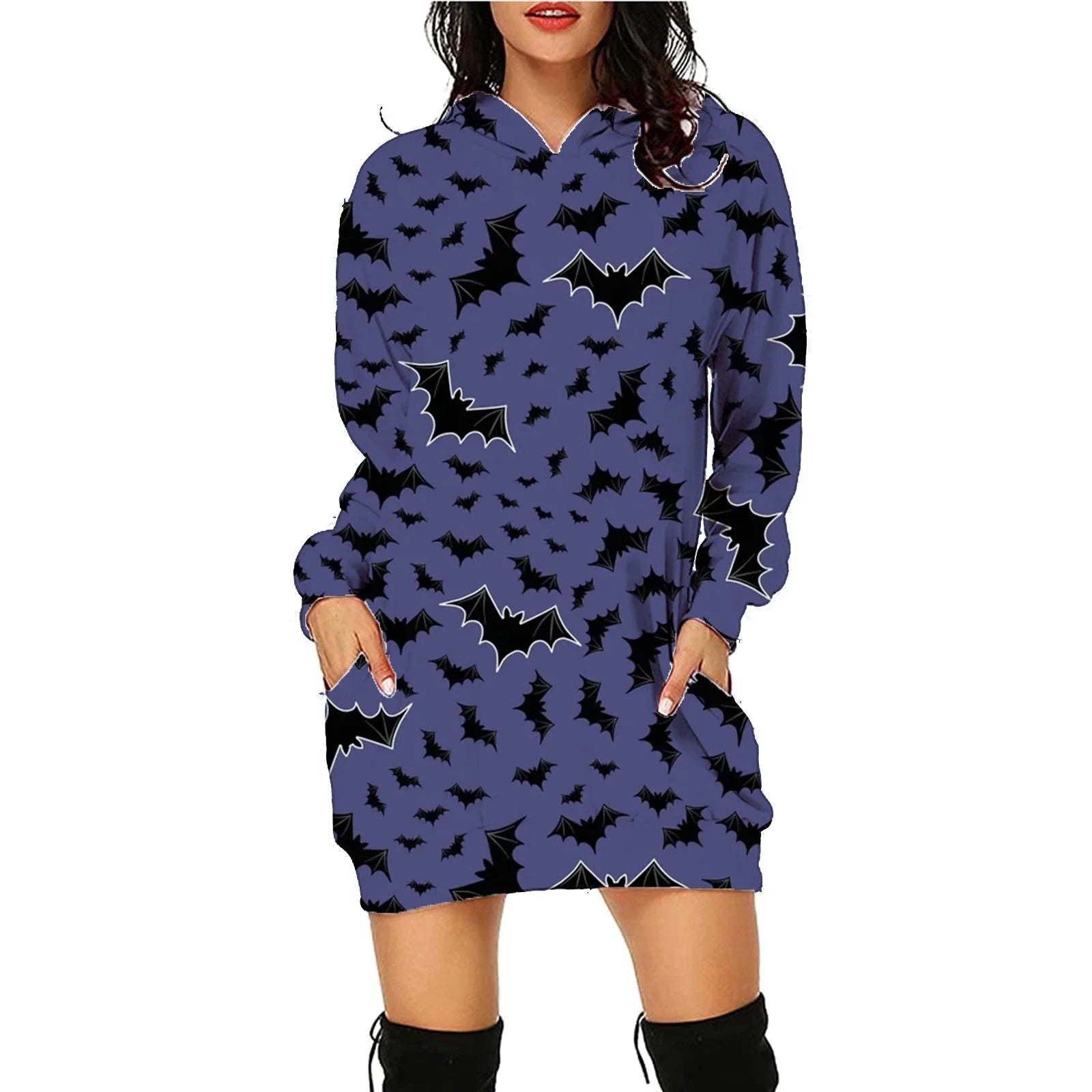 Women's cozy pullover hoodie with bold Halloween-themed print, available in multiple vibrant color options