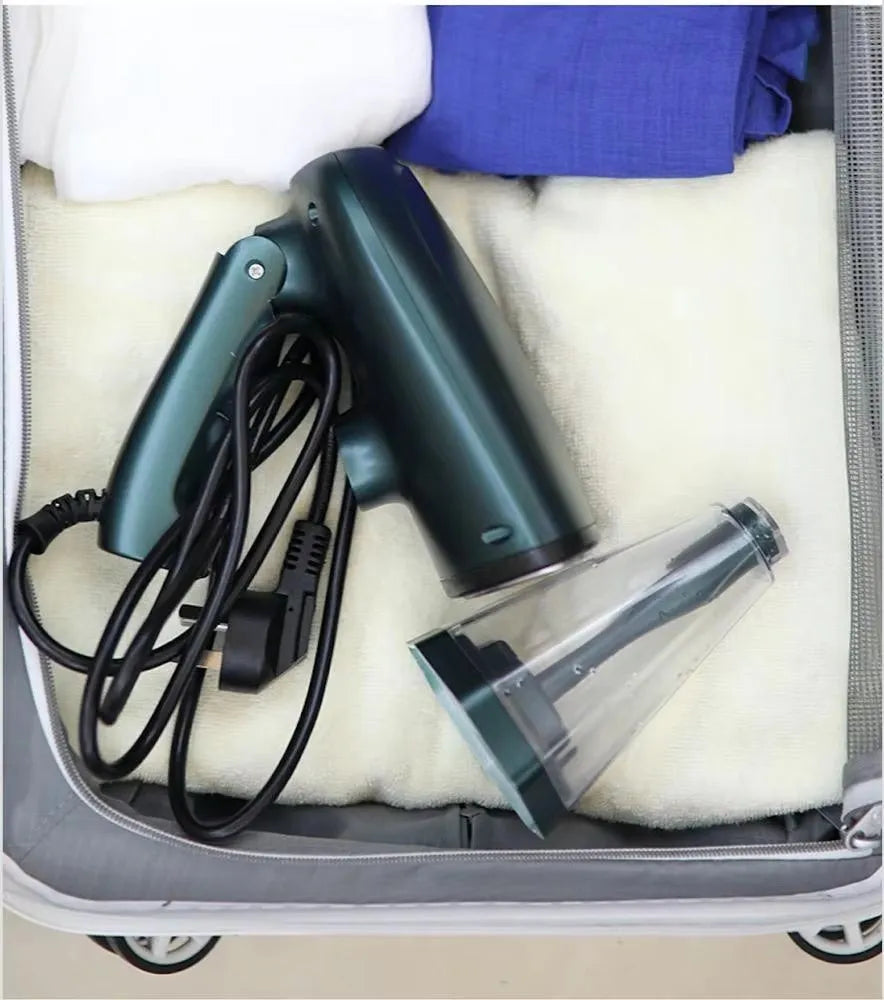 Handheld ironing machine 1500W with detachable 200ml tank and folding handle in blackish green