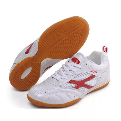 Table tennis training shoes in white and blue or white and red, sizes 30-46