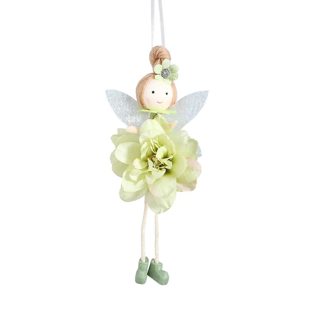 FARCENT cloth pendant with elf and flower angel design in dark pink, pink, green, or yellow, 10 cm tall