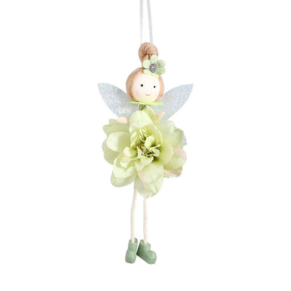 FARCENT cloth pendant with elf and flower angel design in dark pink, pink, green, or yellow, 10 cm tall