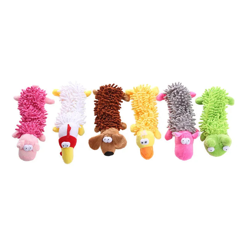 Brown dog design plush horse molar shaped dog chew toy with soft microfiber material