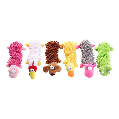 Brown dog design plush horse molar shaped dog chew toy with soft microfiber material
