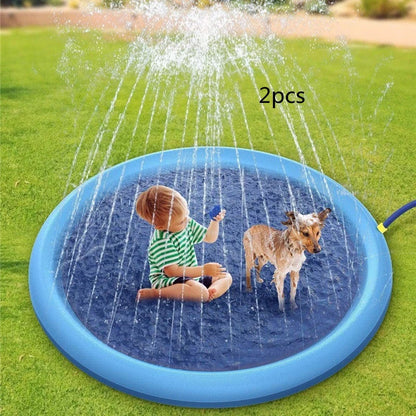 Splash Pad for Kids and Pets: Backyard Water Fun, Non-Slip, Meets Safety Standards, Versatile and Portable Design