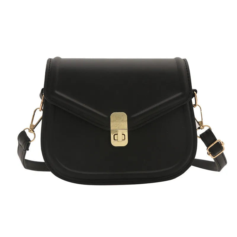 Soft PU leather messenger bag with textured finish in horizontal rectangular shape