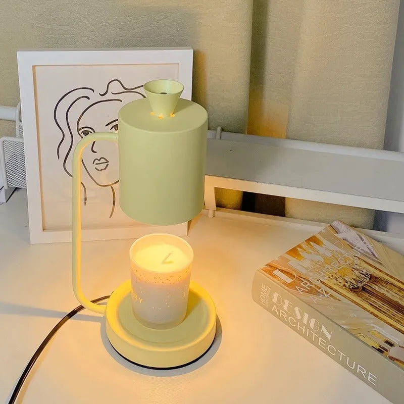 European style aromatherapy wax melting lamp with dimmer switch in white or yellow colour