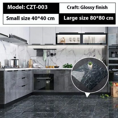 Close-up of geometric pattern marble effect self-adhesive wall sticker measuring 40x40cm