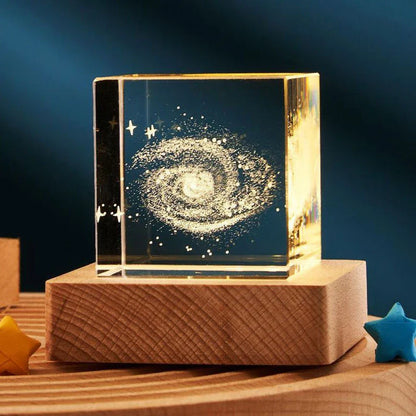 Mesmerizing Crystal Cube Lamp with various lighting options for a warm, inviting atmosphere in any room