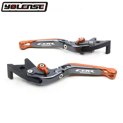 CNC foldable telescopic brake clutch horn levers for Honda CBR500R 2013 onwards, T6061 alloy, anodised, pair