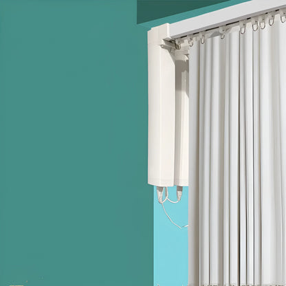 Smart curtain motor kit with aluminium track, rechargeable battery unit, and remote control