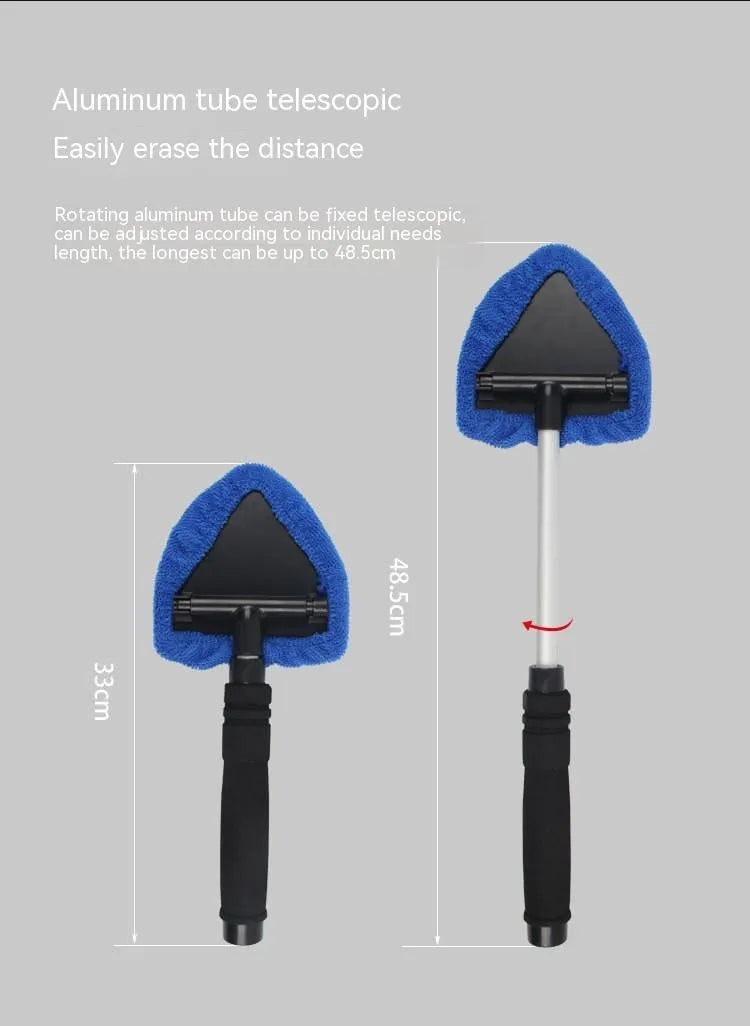 Plastic car windshield window cleaning brush in red, green, and sapphire blue colour options