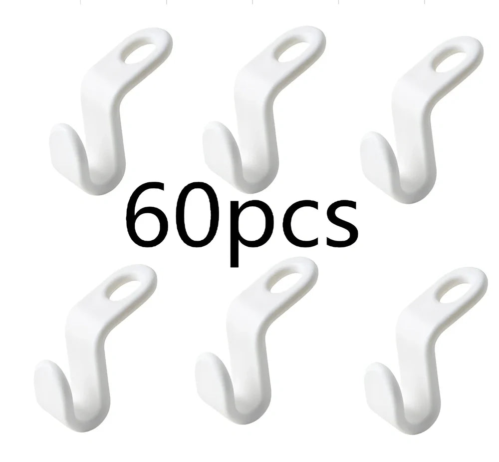 Plastic closet stack hanger rack with 6x2cm PP connectors for vertical garment stacking