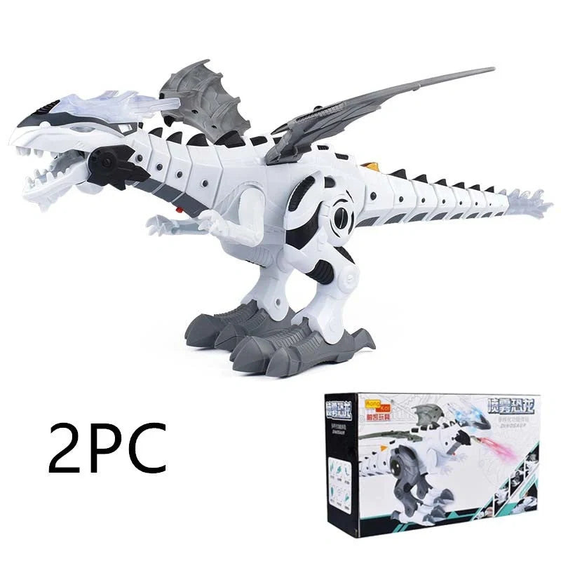 Intelligent Robot Toy Dinosaur with water spray feature in green and white