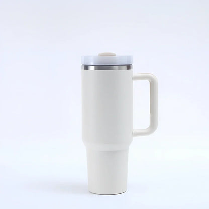 304 stainless steel vacuum cup with double-wall insulation showing 40oz capacity and 26cm height dimensions