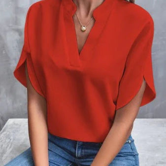 Women's Summer V-neck Chiffon Shirt in Various Colours
