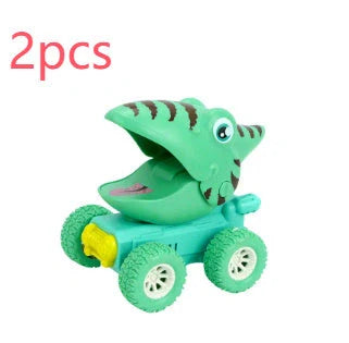 Dinosaur Push Car Sliding Animal Toy Car in various designs including dinosaurs, owls, and snails