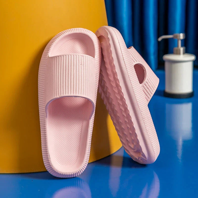 Stylish bathroom slippers with soft, cushioned EVA soles in a variety of vibrant colors