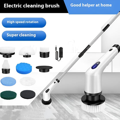 White ABS lithium rechargeable handheld cleaning ball set with multiple international power adapters