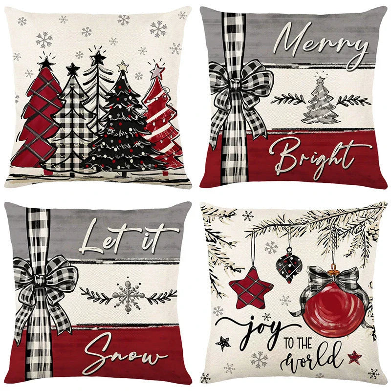 Festive Christmas cushion cover with vibrant holiday-themed design, perfect for adding cozy, seasonal charm to any home.