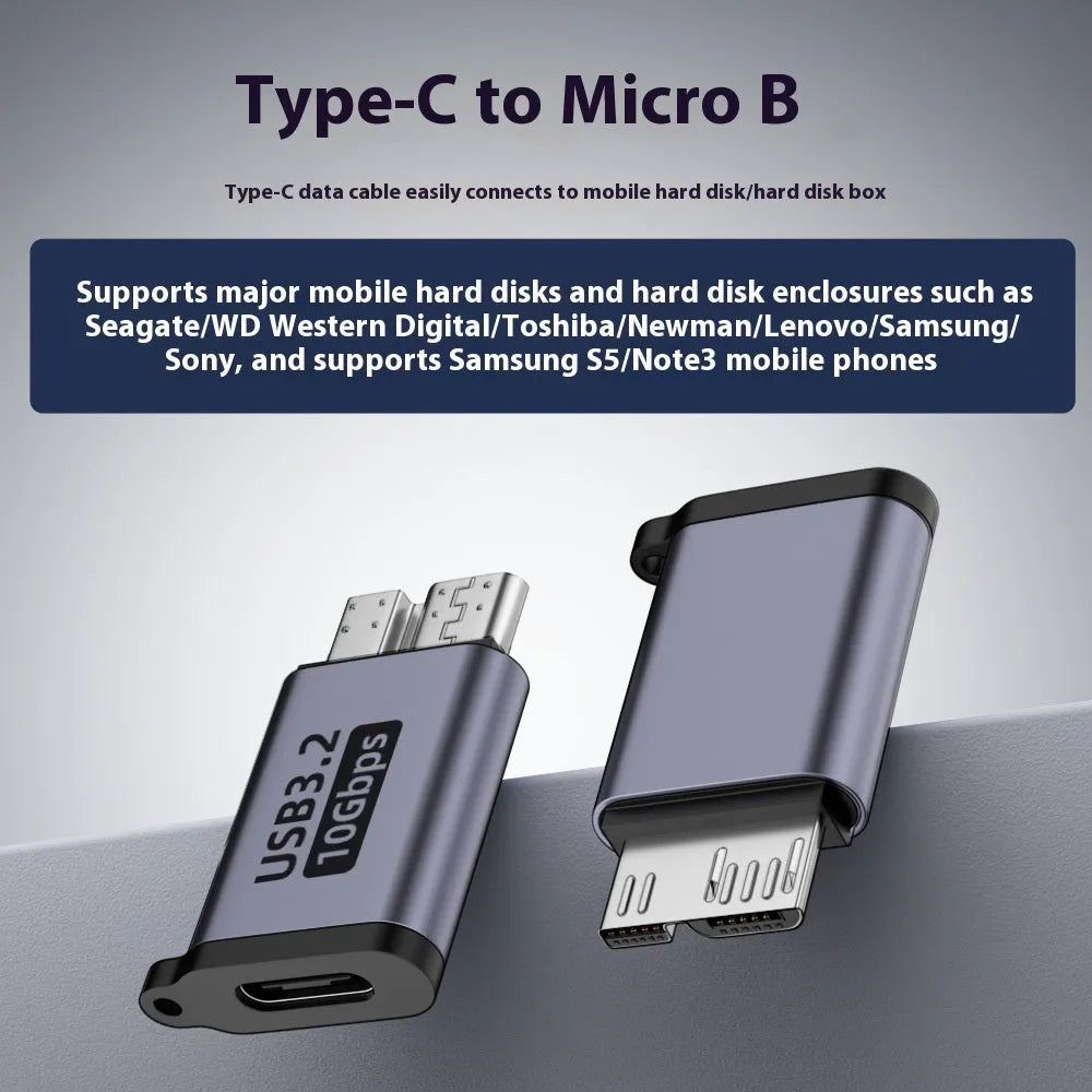 Micro-B USB adapter converter showing Type-C and USB to Micro-B connections for charging and data transfer