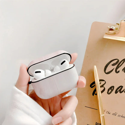 Dark brown wood grain IMD soft shell case for AirPods Pro, clamshell design with precise fit and drop protection
