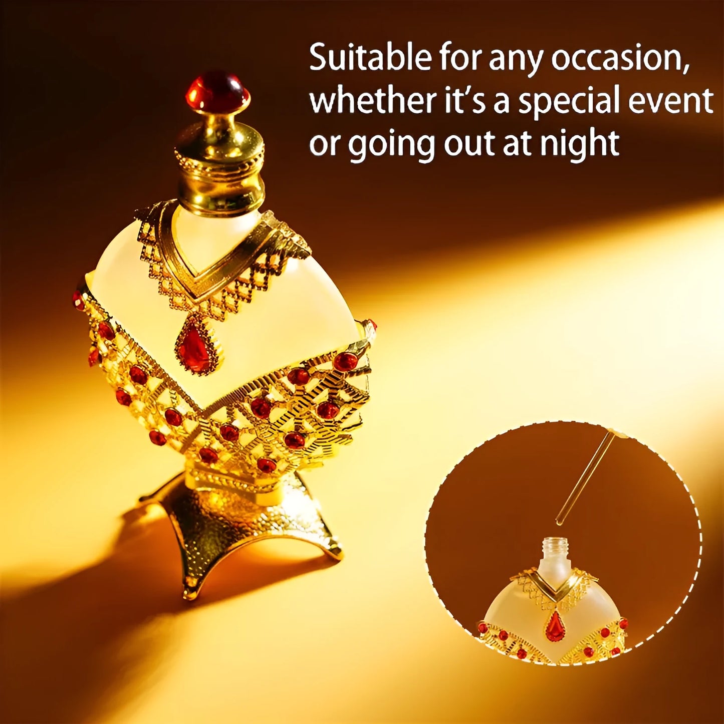 Concentrated floral perfume oil in a decorative glass bottle, available in 12ml or 35ml sizes.