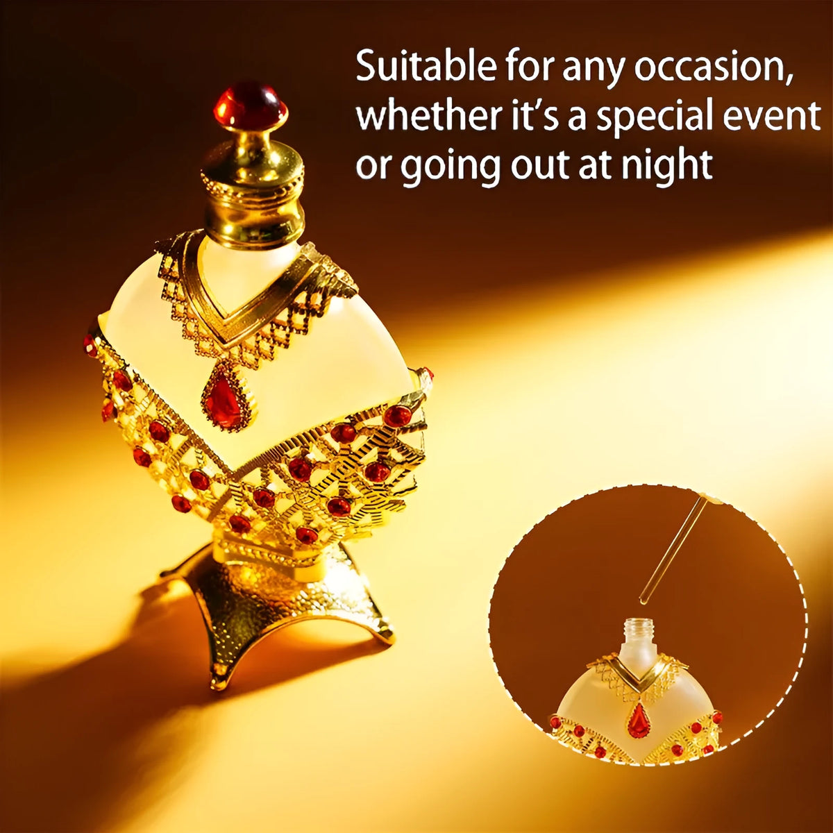 Concentrated floral perfume oil in a decorative glass bottle, available in 12ml or 35ml sizes.