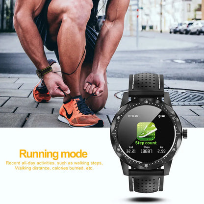 COLMI SKY1 smart watch in red, white, or yellow with colour touch display showing heart rate data.