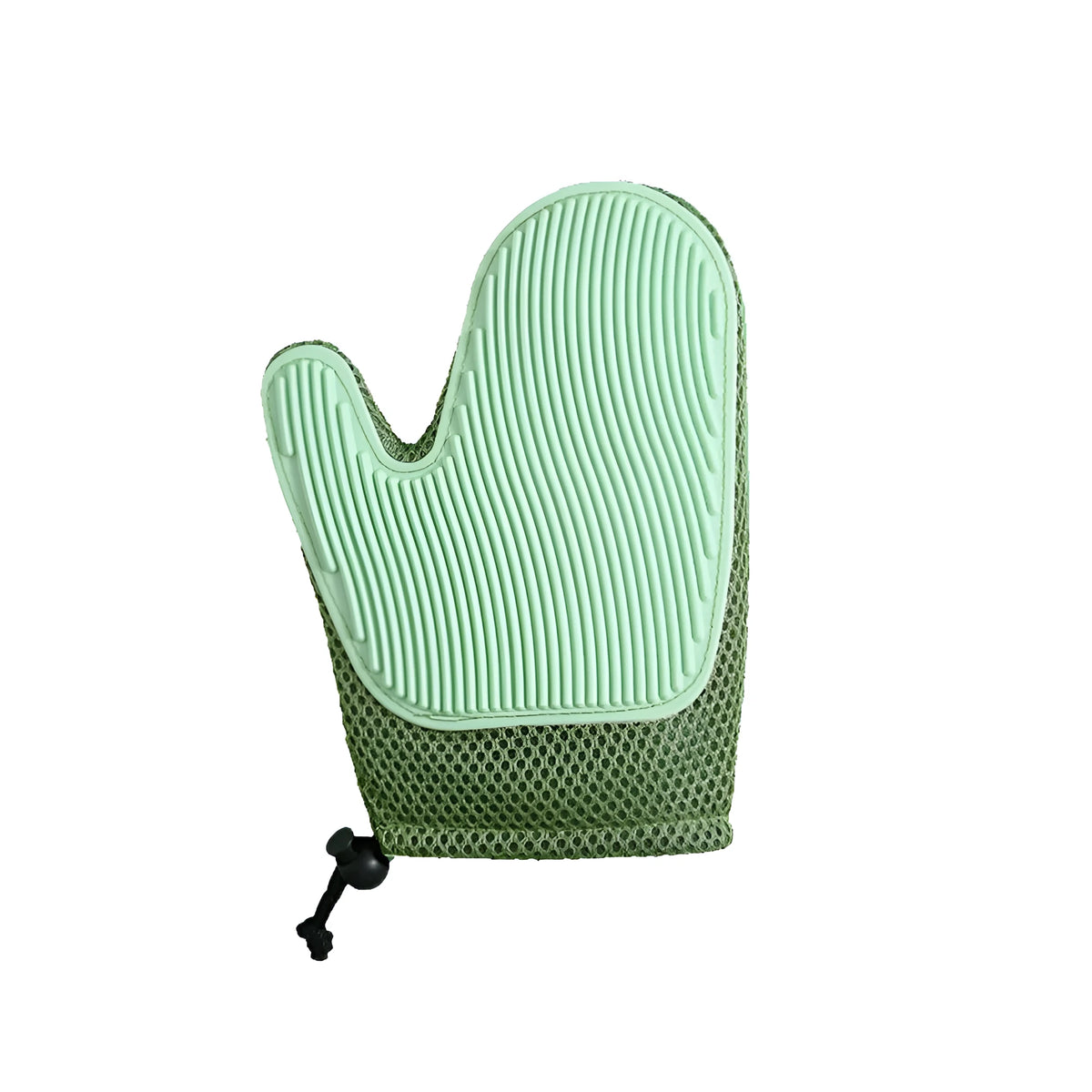 Pet grooming glove for hair removal with mesh fabric surface in choice of three colours